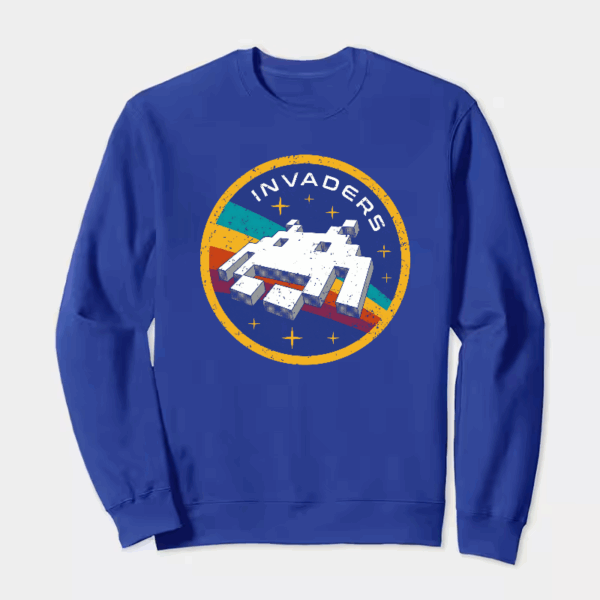 Space Invaders Classic Retro Arcade Gaming Crewneck Sweatshirt