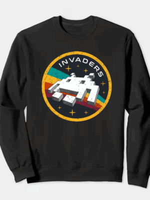 Space Invaders Classic Retro Arcade Gaming Crewneck Sweatshirt