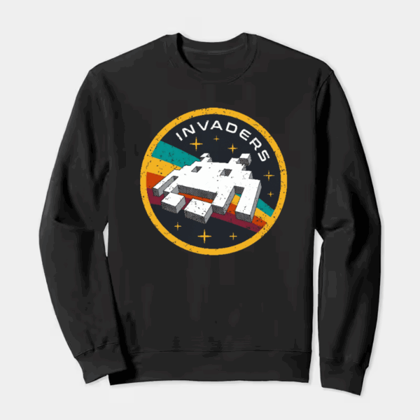 Space Invaders Classic Retro Arcade Gaming Crewneck Sweatshirt