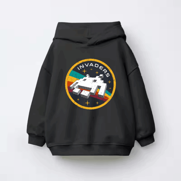 Space Invaders Classic Retro Arcade Gaming Kids Hoodie