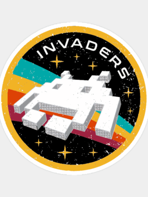 Space Invaders Classic Retro Arcade Gaming Sticker