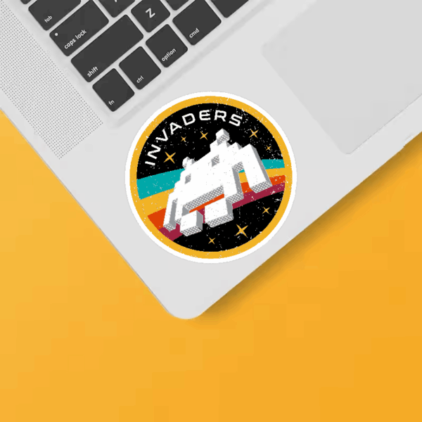 Space Invaders Classic Retro Arcade Gaming Sticker