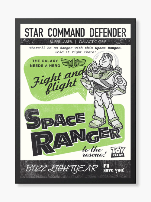 Space Ranger Buzz Lightyear Retro Mission Poster Poster