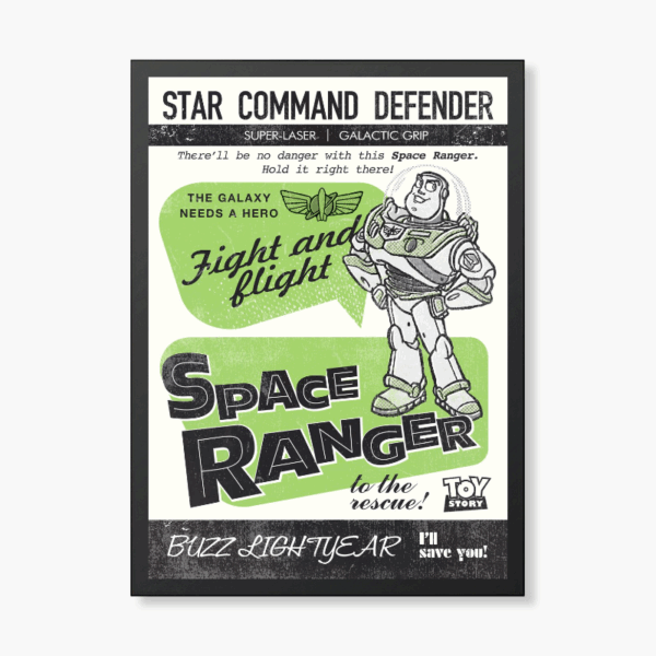 Space Ranger Buzz Lightyear Retro Mission Poster Poster