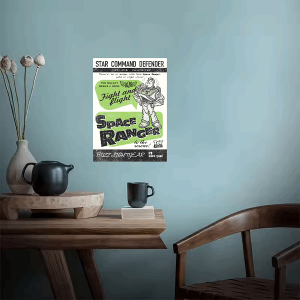 Space Ranger Buzz Lightyear Retro Mission Poster Poster
