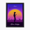 Spike Spiegel Neon Bounty Hunter Retro Cowboy Poster