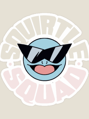 Squirtle Squad Legends – Retro Pokémon Sticker