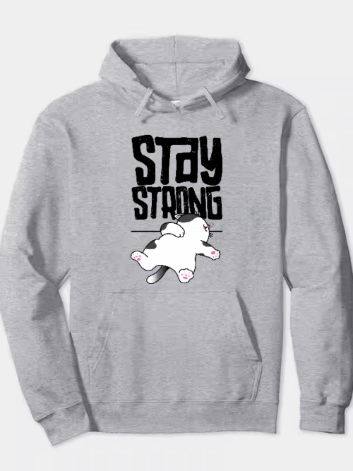 Stay Strong Brave Cat Spirit Hoodie