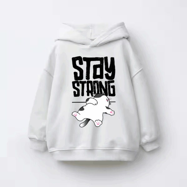 Stay Strong Brave Cat Spirit Kids Hoodie