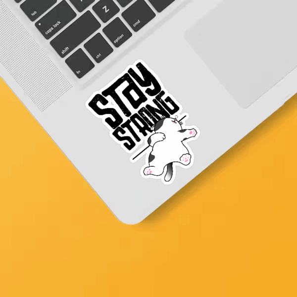Stay Strong Brave Cat Spirit Sticker Stay Strong Brave Cat Spirit Sticker