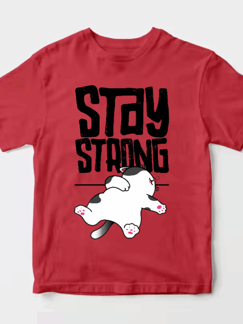 Stay Strong Brave Cat Spirit Unisex T-Shirt