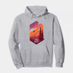 Stay Wild Mountain Forest Wilderness Silhouette Hoodie