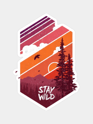 Stay Wild Mountain Forest Wilderness Silhouette Sticker