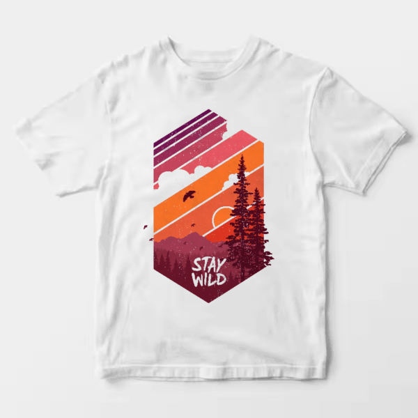 Stay Wild Mountain Forest Wilderness Silhouette Unisex T-Shirt Stay Wild Mountain Forest Wilderness Silhouette Unisex T-Shirt