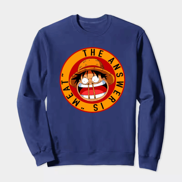 Straw Hat Luffy Meat Sniffer One Piece Crewneck Sweatshirt