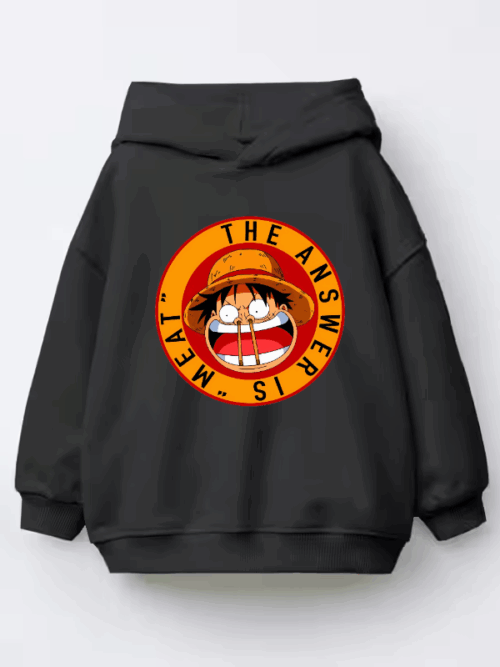 Straw Hat Luffy Meat Sniffer One Piece Kids Hoodie