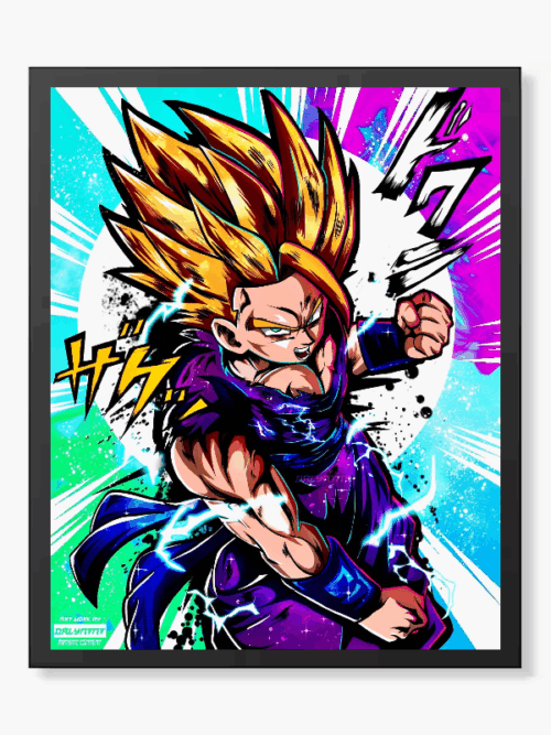 Super Saiyan 2 Gohan Power Surge Anime Poster