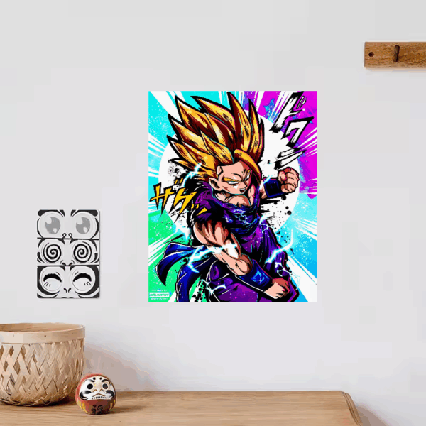 Super Saiyan 2 Gohan Power Surge Anime Poster