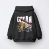 Surf Dog with Board Ready to Roll Kids Hoodie