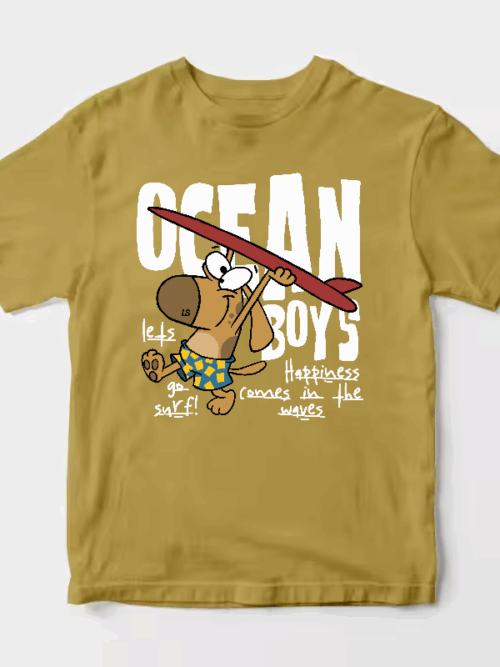 Surf Dog with Board Ready to Roll Unisex T-Shirt