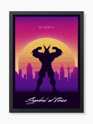 Symbol of Peace All Might Retro Wave My Hero Academia Poster