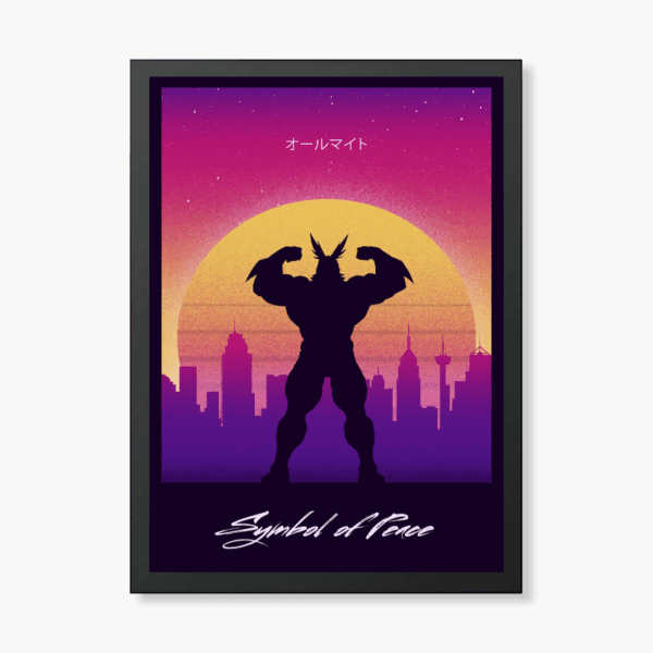 Symbol of Peace All Might Retro Wave My Hero Academia Poster
