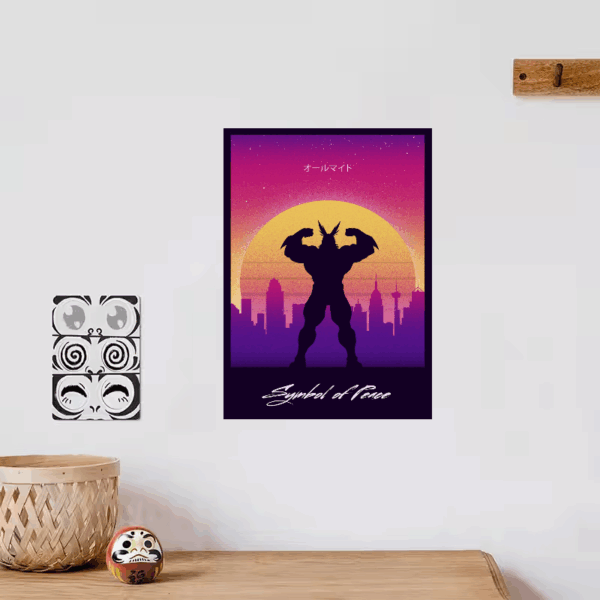 Symbol of Peace All Might Retro Wave My Hero Academia Poster