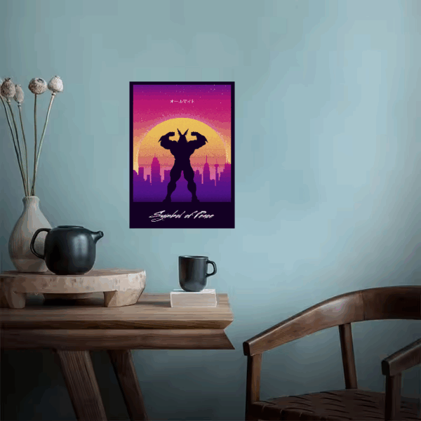 Symbol of Peace All Might Retro Wave My Hero Academia Poster