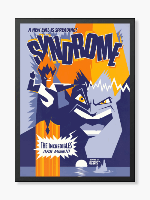 Syndrome Rises The Incredibles Retro Poster Poster