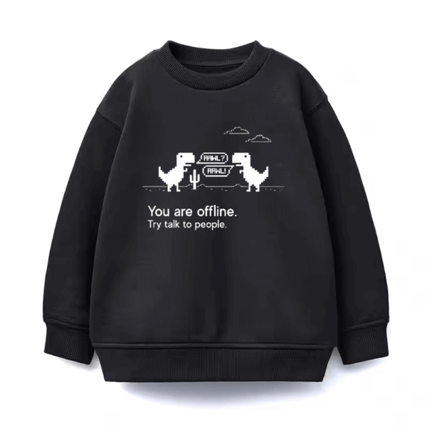 Talk to People Offline Dino Game Mood Crewneck Sweatshirt