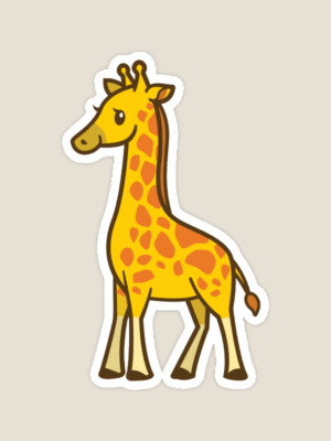 Tall Giraffe Safari Animal Vinyl Sticker