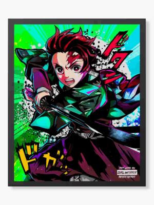 Tanjiro Kamado Blade Fury – Demon Slayer Anime Poster