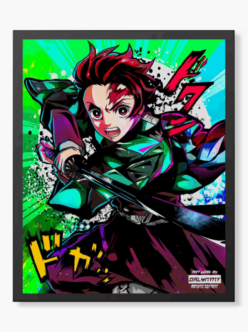 Tanjiro Kamado Blade Fury – Demon Slayer Anime Poster