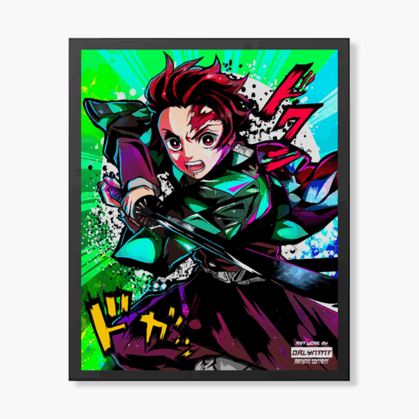 Tanjiro Kamado Blade Fury – Demon Slayer Anime Poster