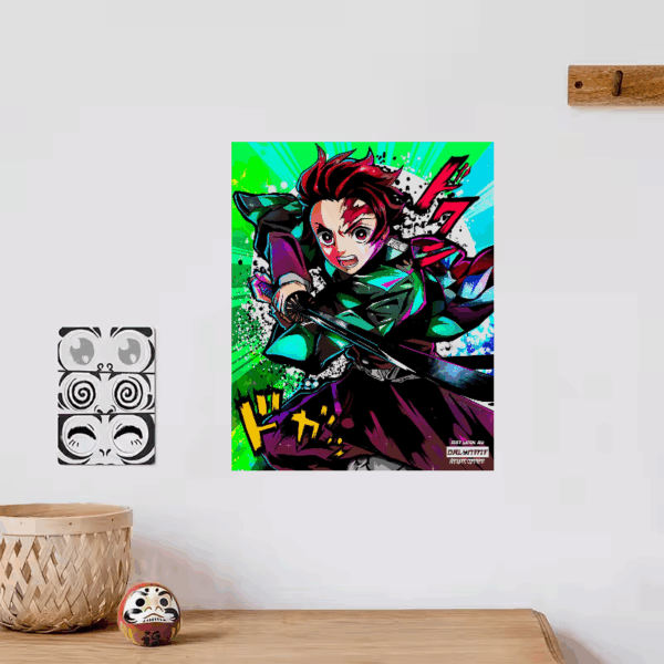 Tanjiro Kamado Blade Fury – Demon Slayer Anime Poster