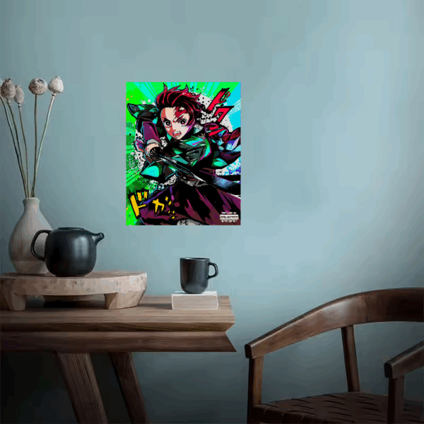 Tanjiro Kamado Blade Fury – Demon Slayer Anime Poster