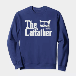 The Smokey Catfather Feline Crime Boss Crewneck Sweatshirt