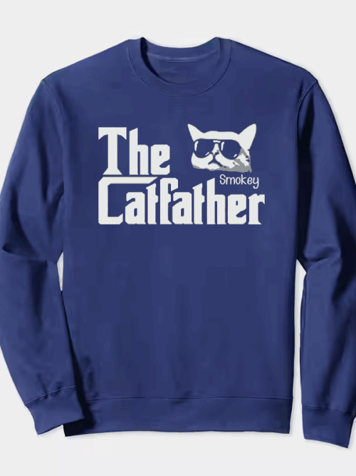 The Smokey Catfather Feline Crime Boss Crewneck Sweatshirt