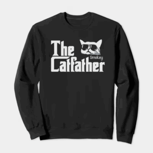 The Smokey Catfather Feline Crime Boss Crewneck Sweatshirt