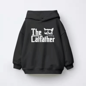 The Smokey Catfather Feline Crime Boss Kids Hoodie