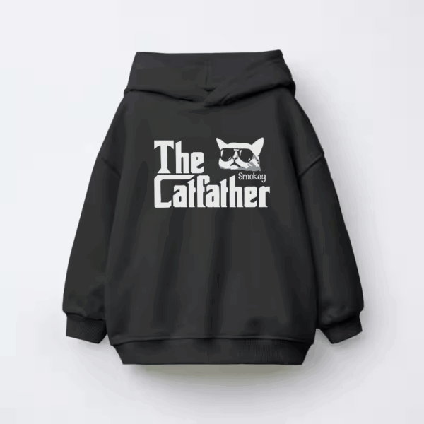 The Smokey Catfather Feline Crime Boss Kids Hoodie