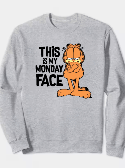 This Is My Monday Face Garfield Mood Activated Crewneck Sweatshirt