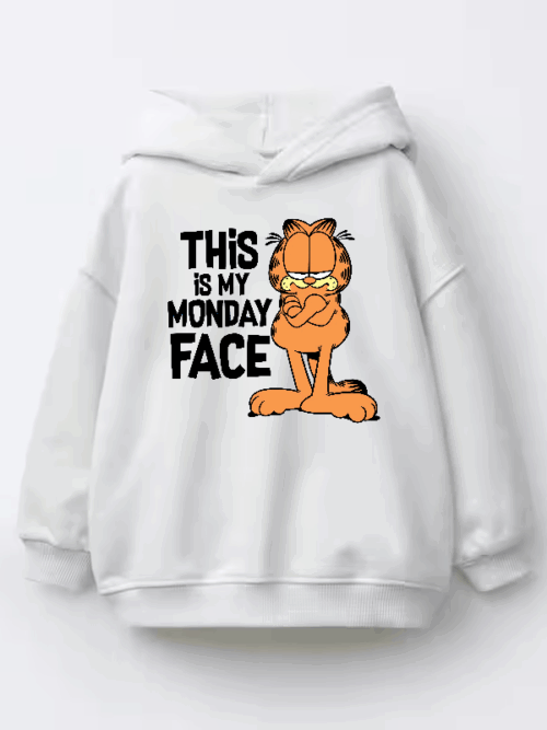 This Is My Monday Face Garfield Mood Activated Kids Hoodie