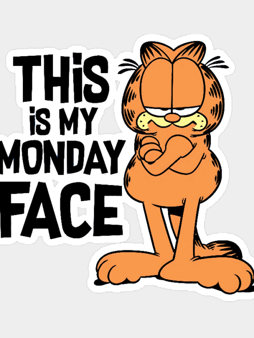 This Is My Monday Face Garfield Mood Activated Sticker
