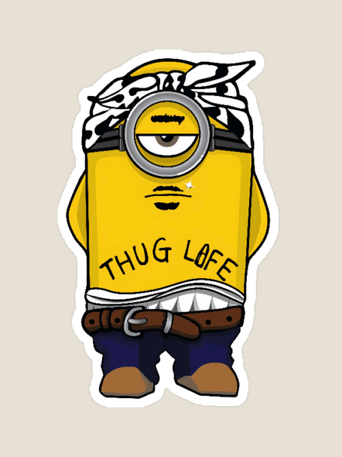 Thug Life Minion Gangsta Sticker