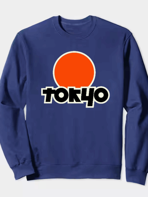 Tokyo Text Japanese Logo Minimal Urban Style Crewneck Sweatshirt
