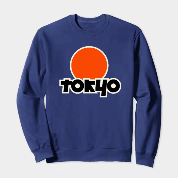 Tokyo Text Japanese Logo Minimal Urban Style Crewneck Sweatshirt