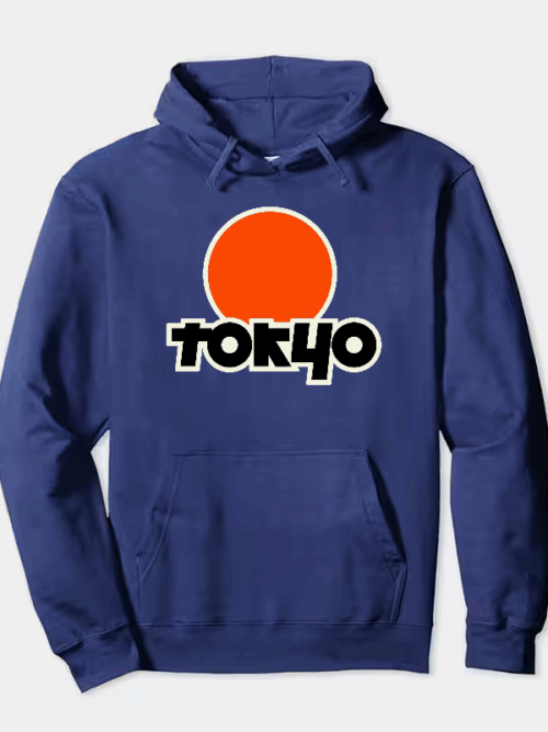 Tokyo Text Japanese Logo Minimal Urban Style Hoodie