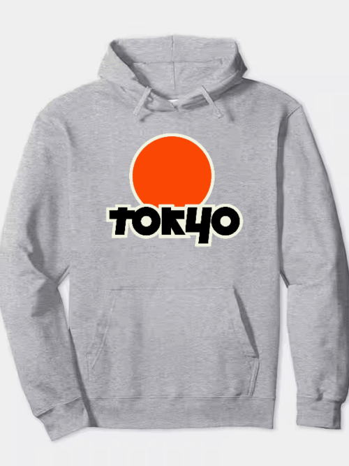 Tokyo Text Japanese Logo Minimal Urban Style Hoodie