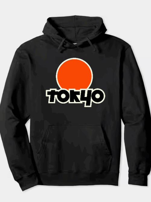 Tokyo Text Japanese Logo Minimal Urban Style Hoodie